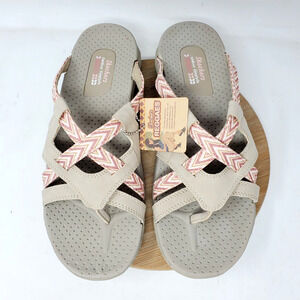 Skechers Sandals Womens 11 Reggae Soundstage Strappy Sport Thong Flip Flop Shoes